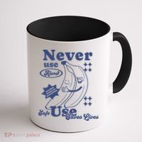 Retro Never Use Alone Harm Reduction Coffee Mug thumb 1
