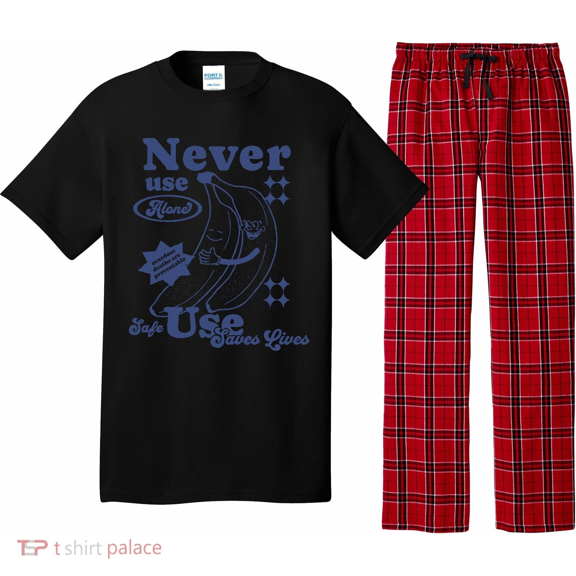 Retro Never Use Alone Harm Reduction Pajama Set