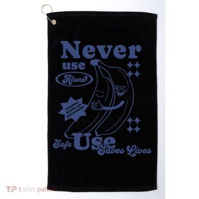 Retro Never Use Alone Harm Reduction Golf Towel