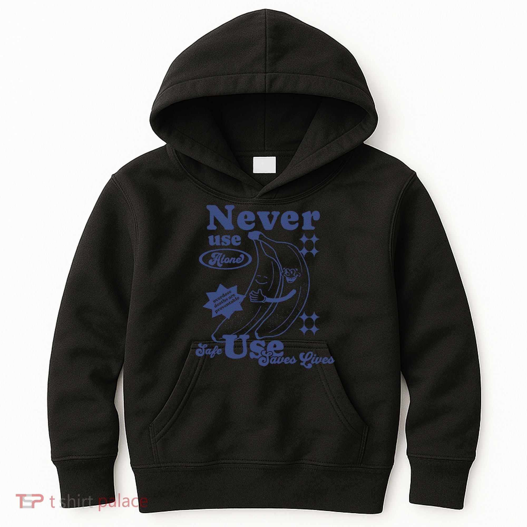 Retro Never Use Alone Harm Reduction Kids Hoodie
