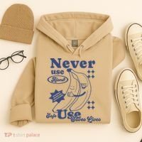 Retro Never Use Alone Harm Reduction Hoodie thumb 4