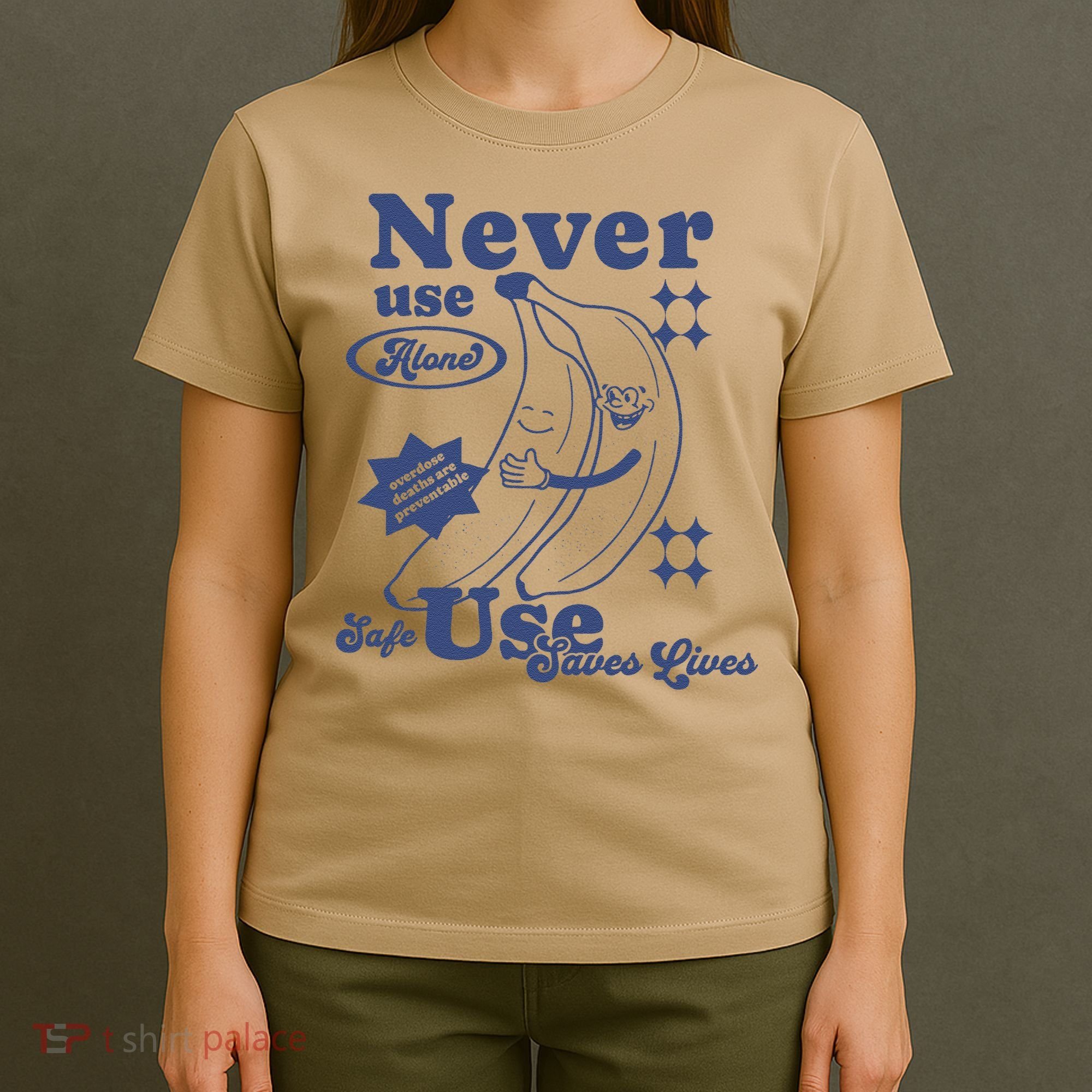 Retro Never Use Alone Harm Reduction T-Shirt