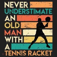 Retro Never underestimate an old man Tennis racket Women's Sweatshirt thumb 2