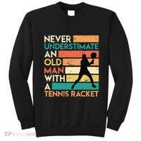 Retro Never underestimate an old man Tennis racket Sweatshirt thumb 0