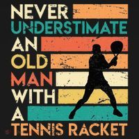 Retro Never underestimate an old man Tennis racket Sweatshirt thumb 3