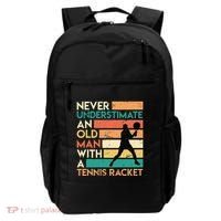 Retro Never underestimate an old man Tennis racket Backpack thumb 0