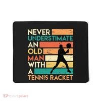 Retro Never underestimate an old man Tennis racket Mousepad thumb 0
