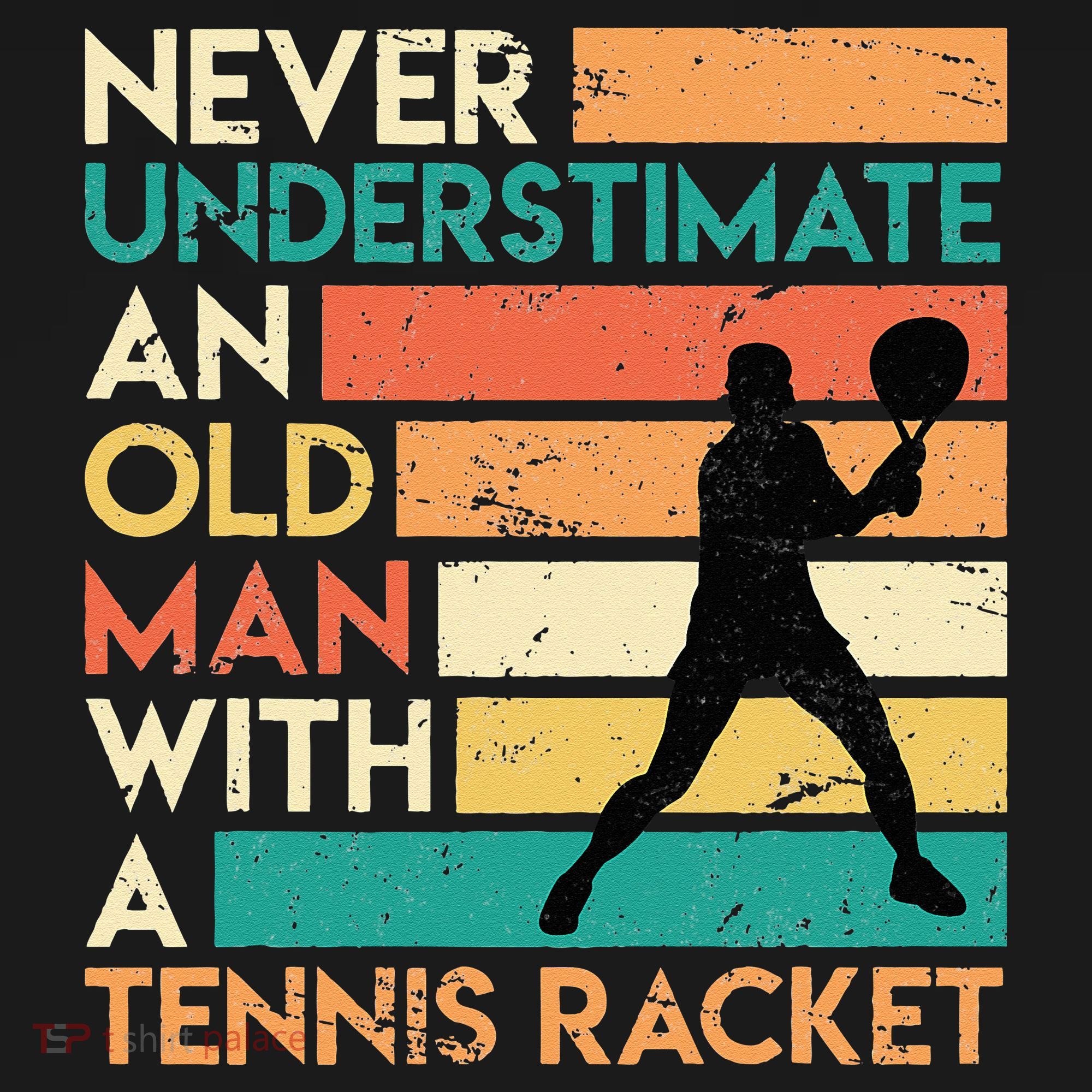 Retro Never underestimate an old man Tennis racket Baby Bodysuit