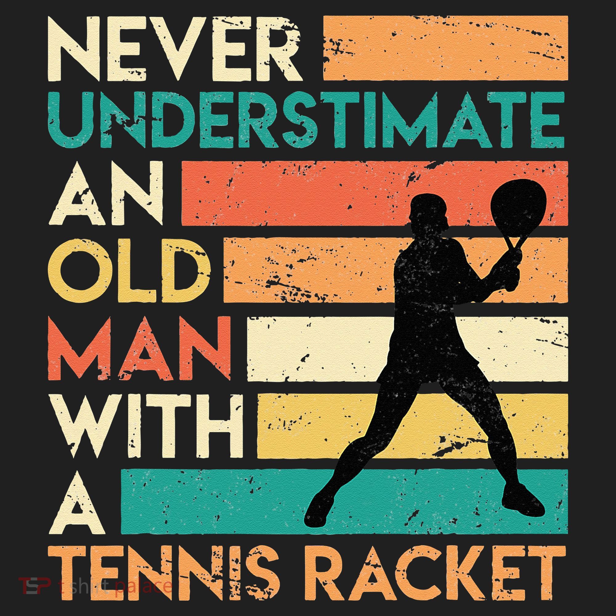 Retro Never underestimate an old man Tennis racket Golf Towel