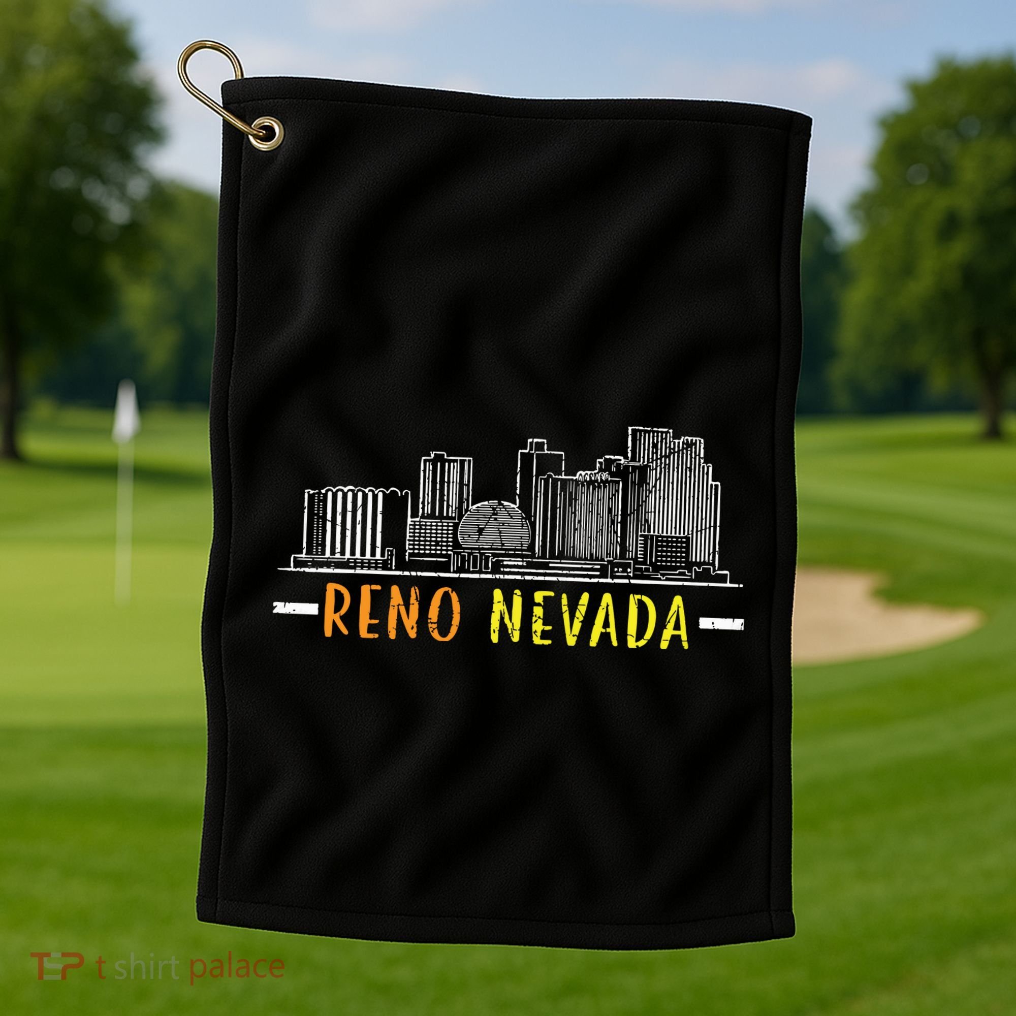 Reno Nevada Usa America Nevadians Nevadans Golf Towel