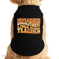Retro Never Underestimate A Public A School Teacher Doggie Tank thumb 0