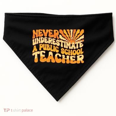 Retro Never Underestimate A Public A School Teacher USA-Made Doggie Bandana