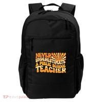 Retro Never Underestimate A Public A School Teacher Backpack thumb 0