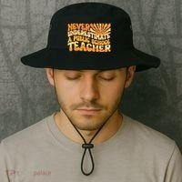 Retro Never Underestimate A Public A School Teacher Bucket Hat thumb 2