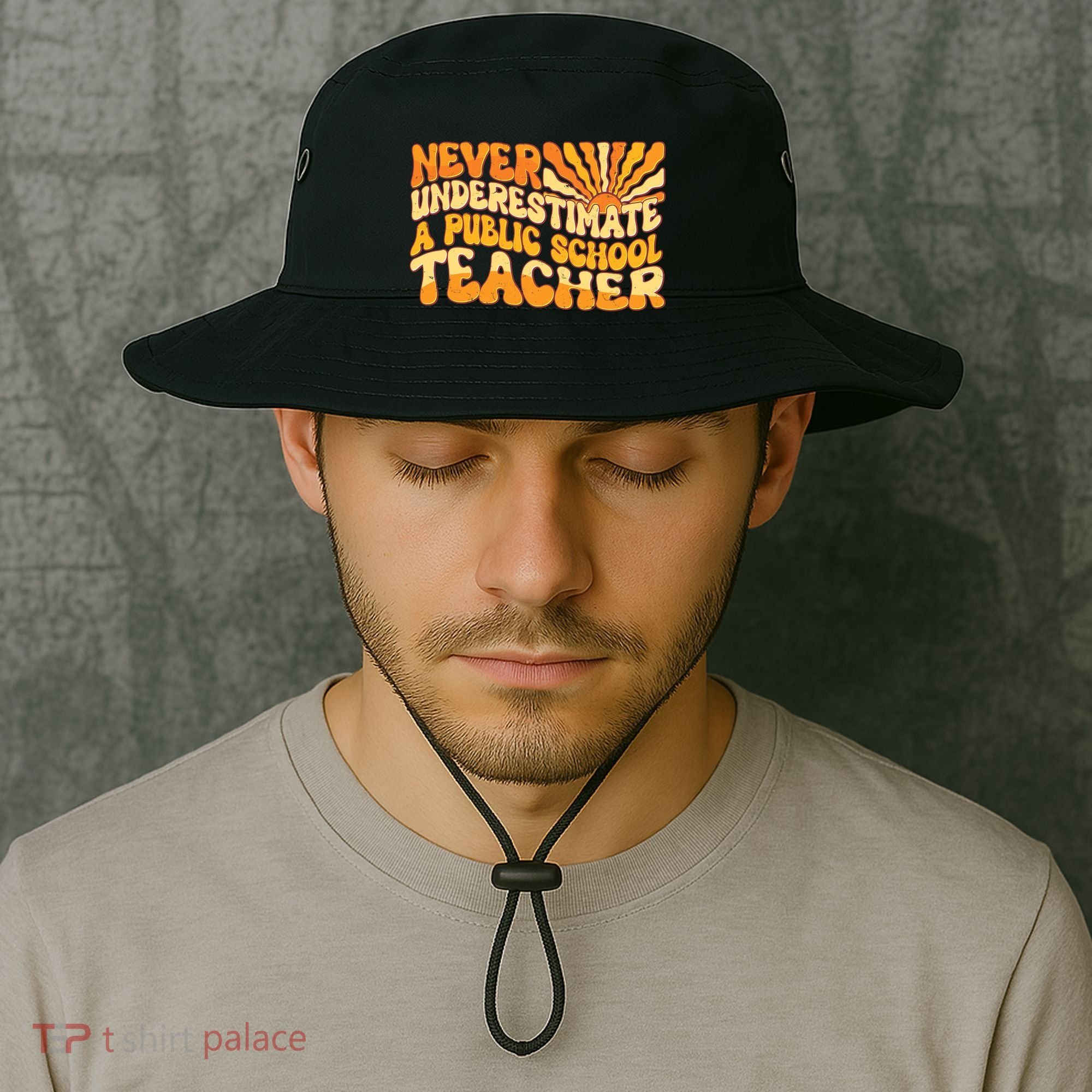Retro Never Underestimate A Public A School Teacher Bucket Hat