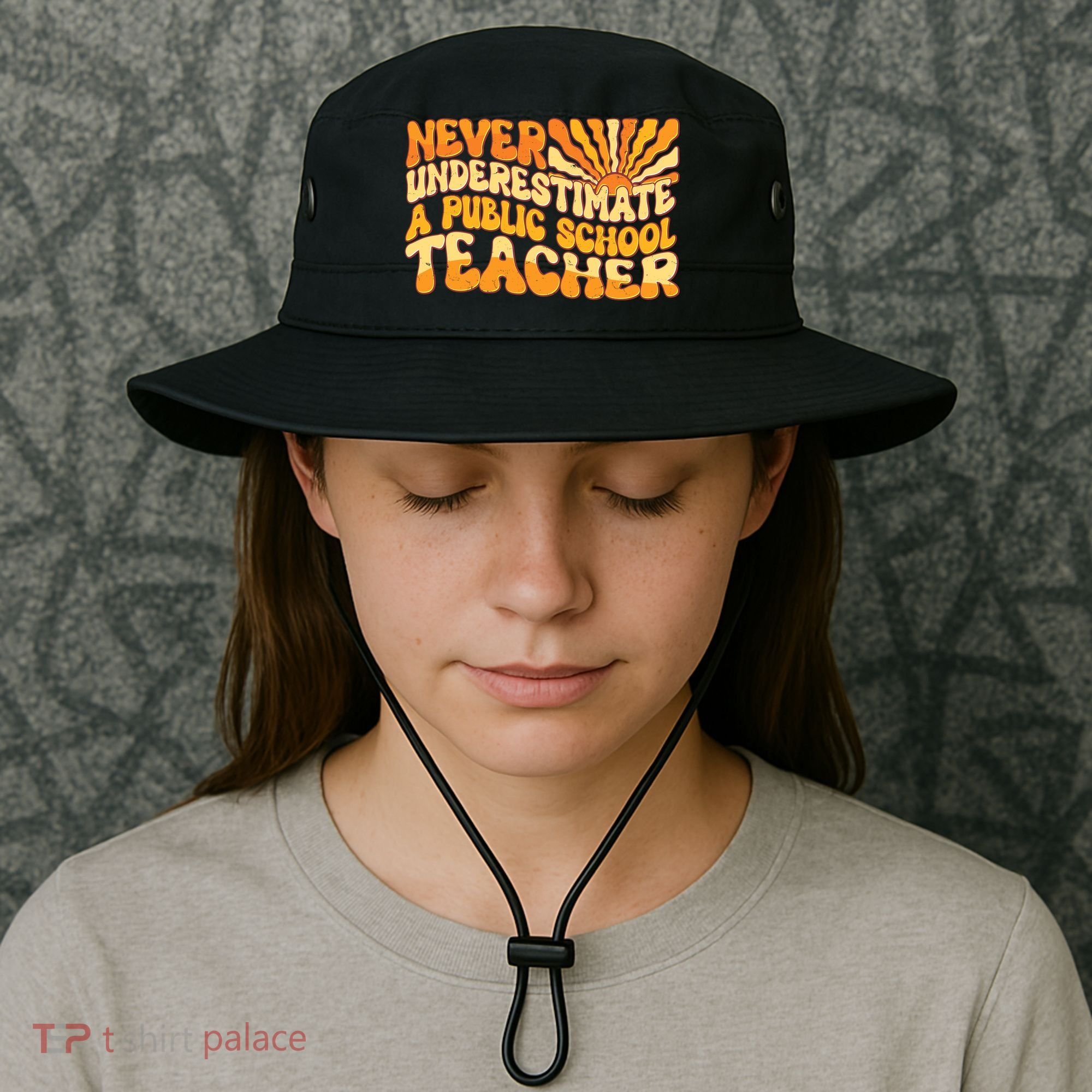 Retro Never Underestimate A Public A School Teacher Bucket Hat