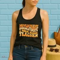 Retro Never Underestimate A Public A School Teacher Women's Tank Top thumb 2