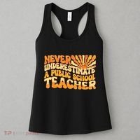 Retro Never Underestimate A Public A School Teacher Women's Tank Top thumb 3