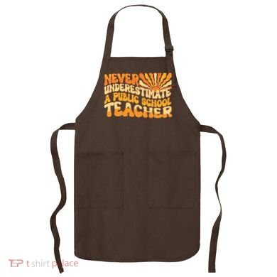 Retro Never Underestimate A Public A School Teacher Apron