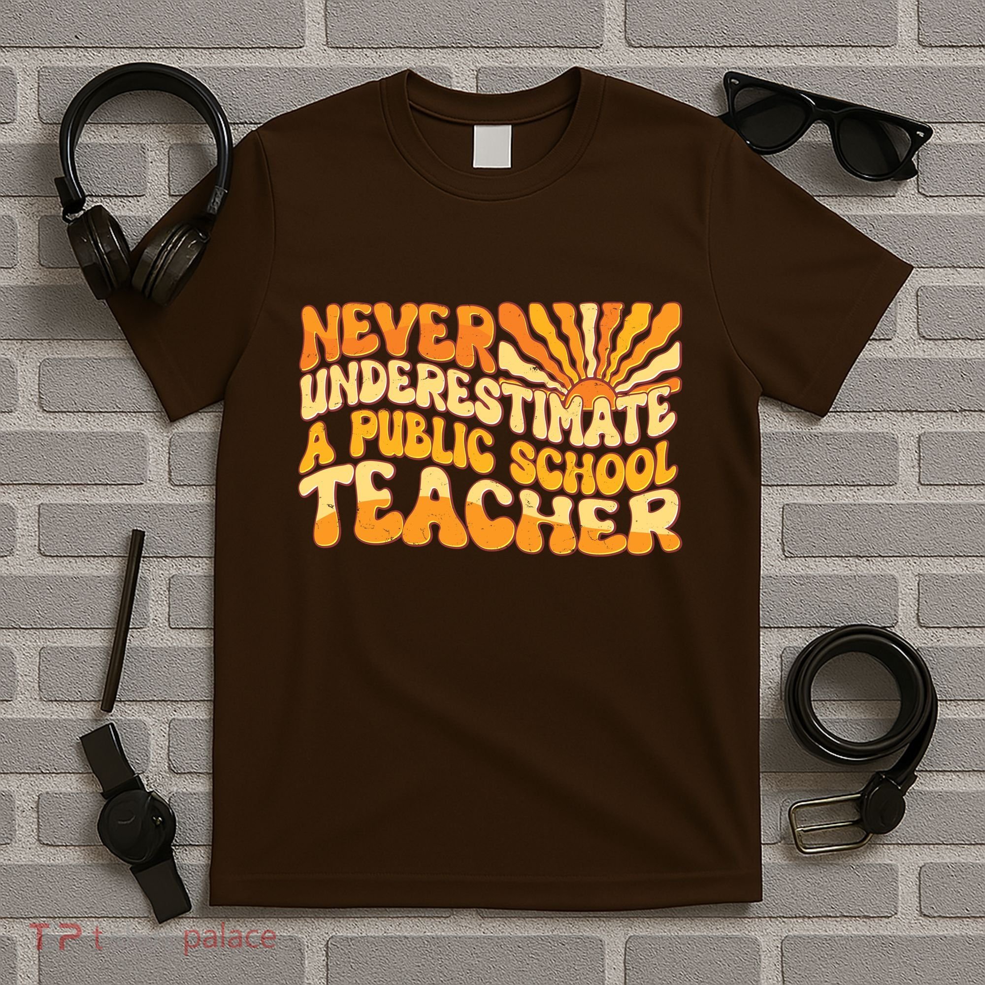 Retro Never Underestimate A Public A School Teacher T-Shirt