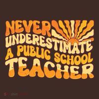 Retro Never Underestimate A Public A School Teacher Coaster thumb 2