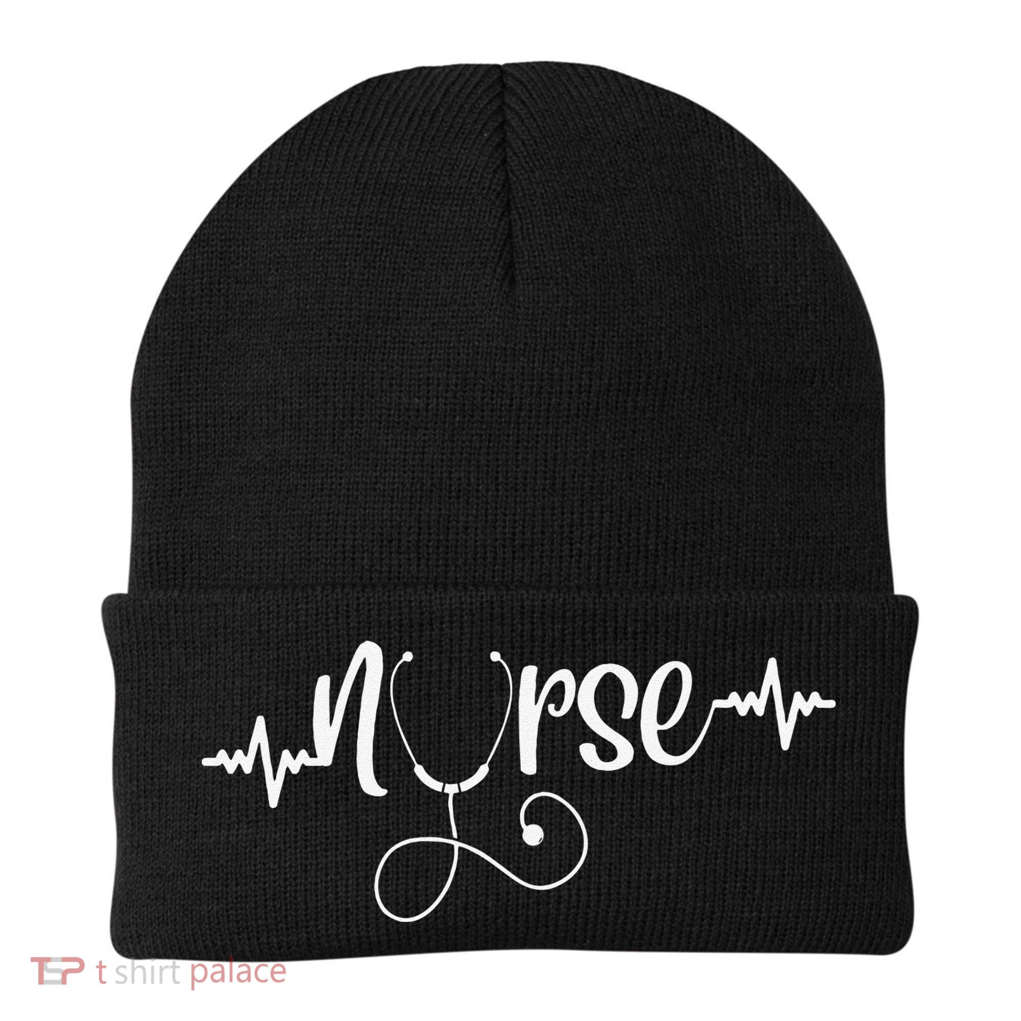 RN Nurses Week & Appreciation Day Stethoscope & Heartbeat Beanie