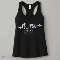 RN Nurses Week & Appreciation Day Stethoscope & Heartbeat Women's Tank Top thumb 3