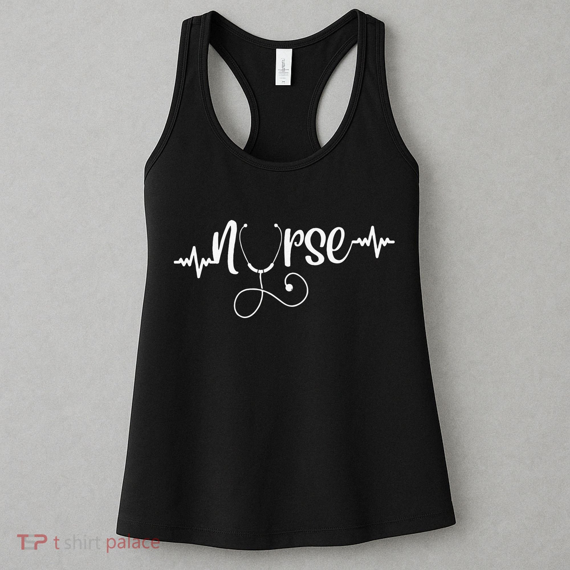 RN Nurses Week & Appreciation Day Stethoscope & Heartbeat Women's Tank Top