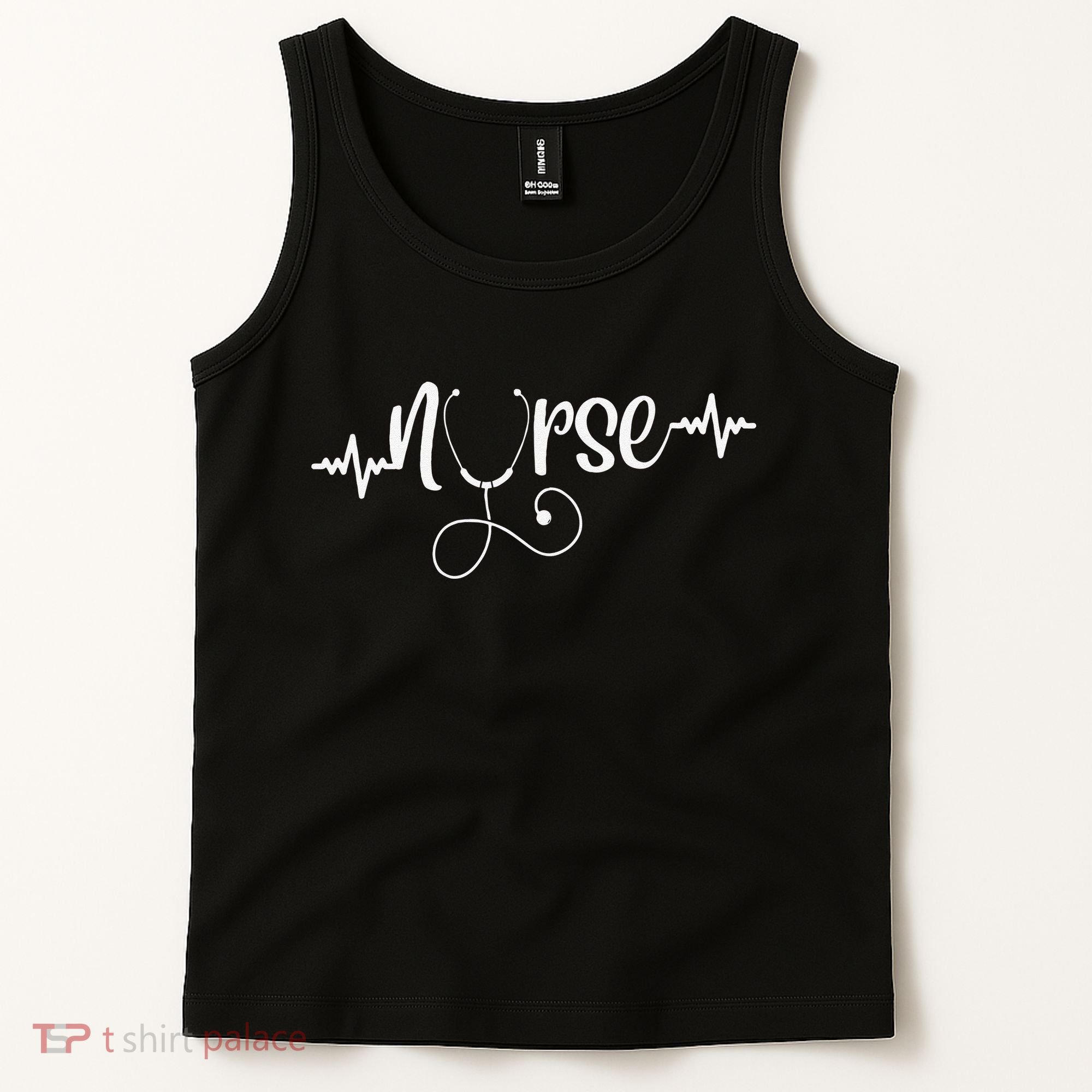 RN Nurses Week & Appreciation Day Stethoscope & Heartbeat Tank Top