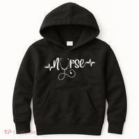 RN Nurses Week & Appreciation Day Stethoscope & Heartbeat Kids Hoodie thumb 0