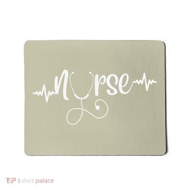 RN Nurses Week & Appreciation Day Stethoscope & Heartbeat Mousepad