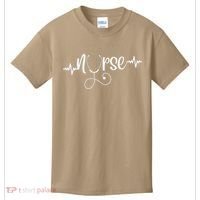 RN Nurses Week & Appreciation Day Stethoscope & Heartbeat Kids T-Shirt thumb 0