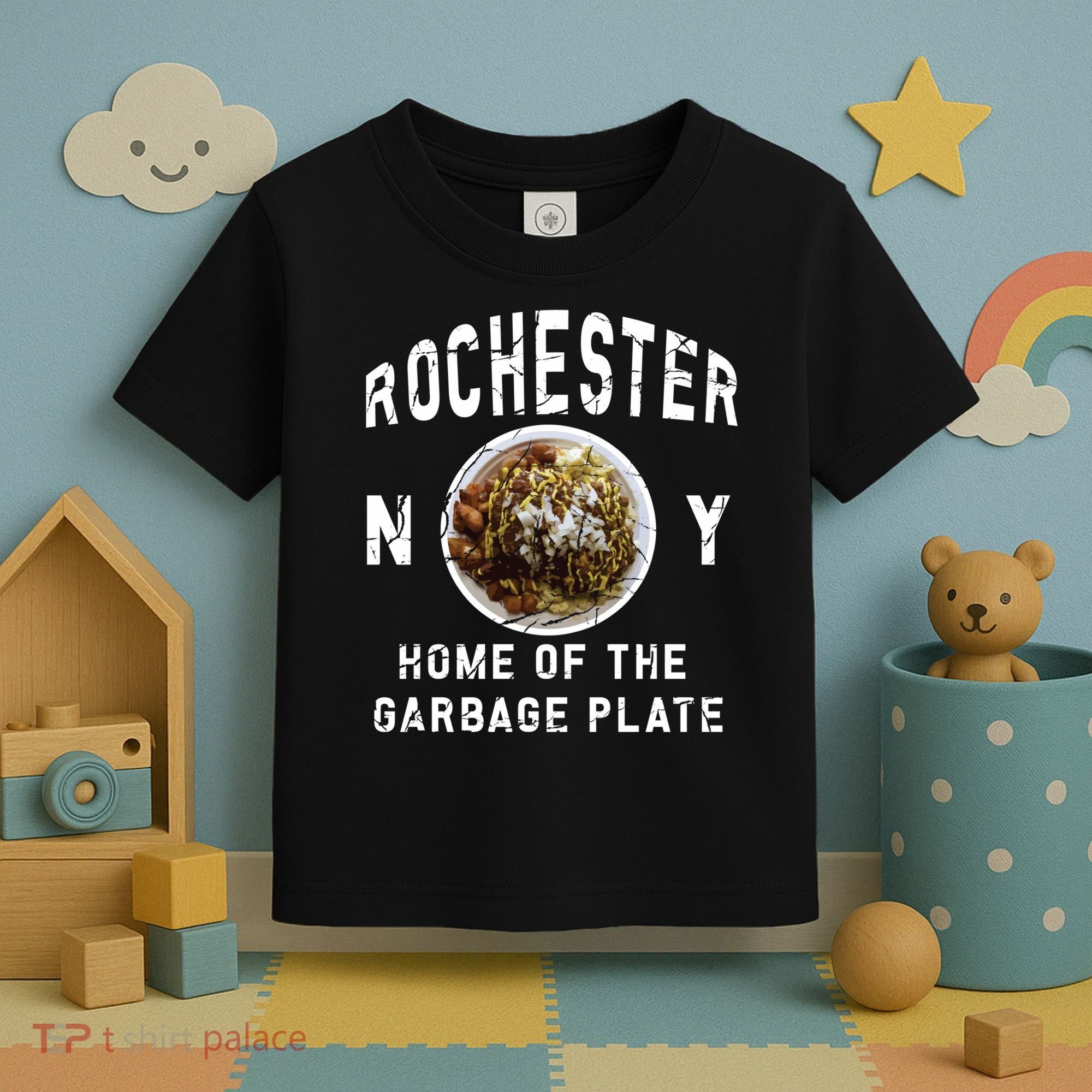Rochester New York Garbage Plate Gift Rochester Gifcool Gift Funny Gift Toddler T-Shirt