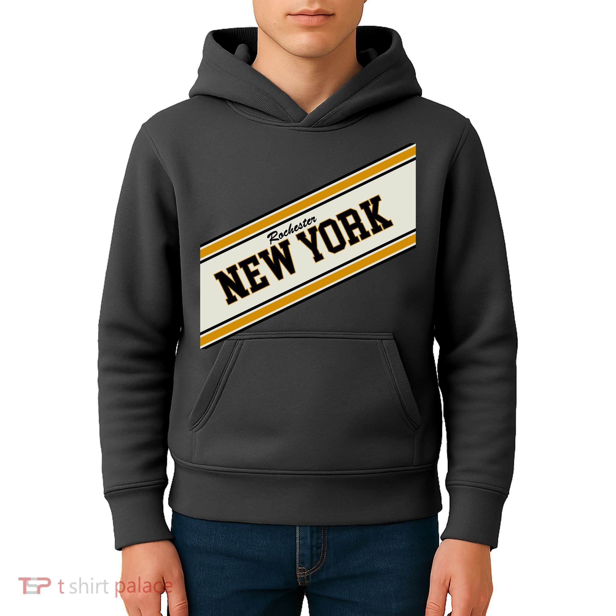 Rochester New York Varsity Logo Kids Hoodie