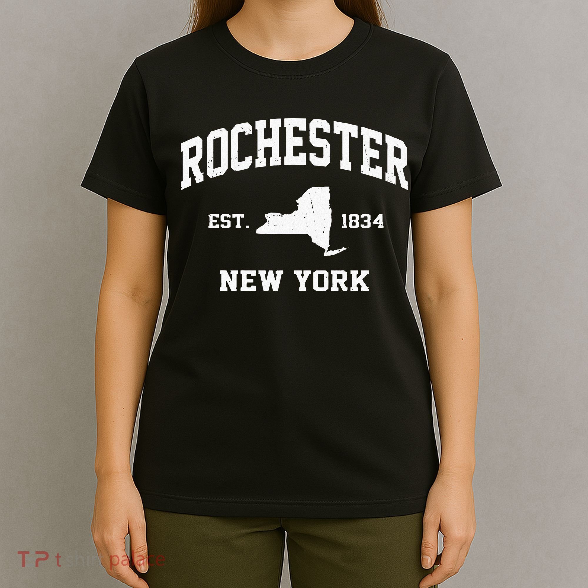 Rochester New York NY Vintage State Athletic Style T-Shirt