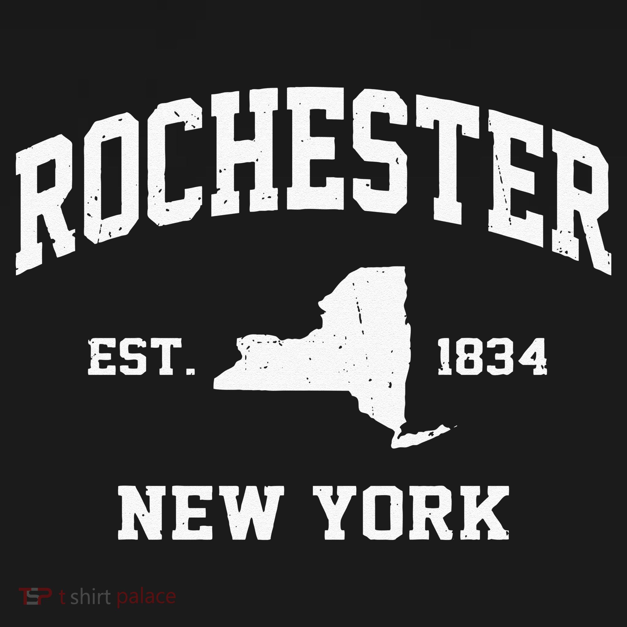 Rochester New York NY Vintage State Athletic Style T-Shirt