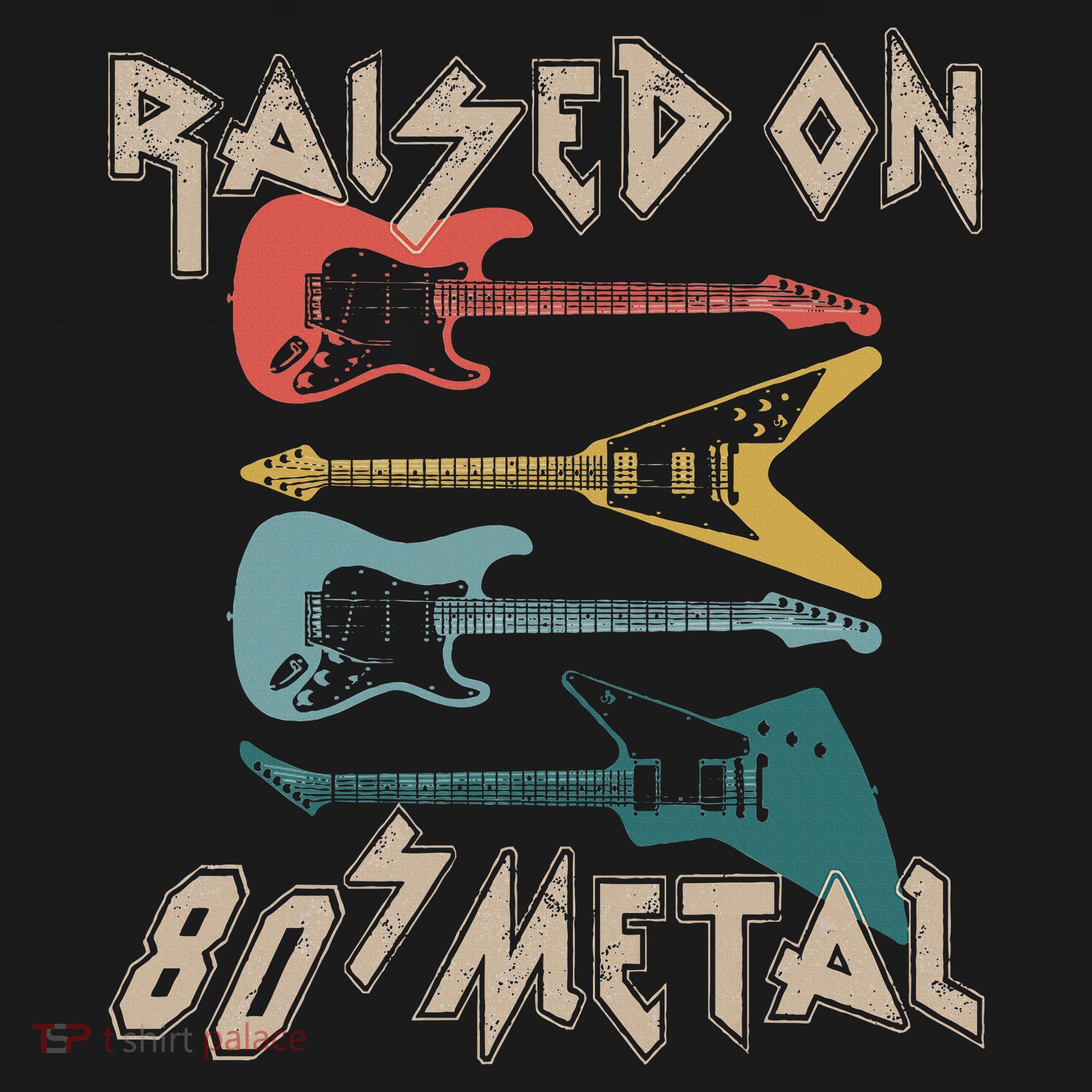 Raised On 80s Metal 80s Rock Hair Bands Metal Music Fans T-Shirt