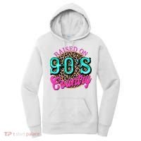Raised On 90s Country Retro Music Leopard Cow Girl Funny Women's Hoodie thumb 0