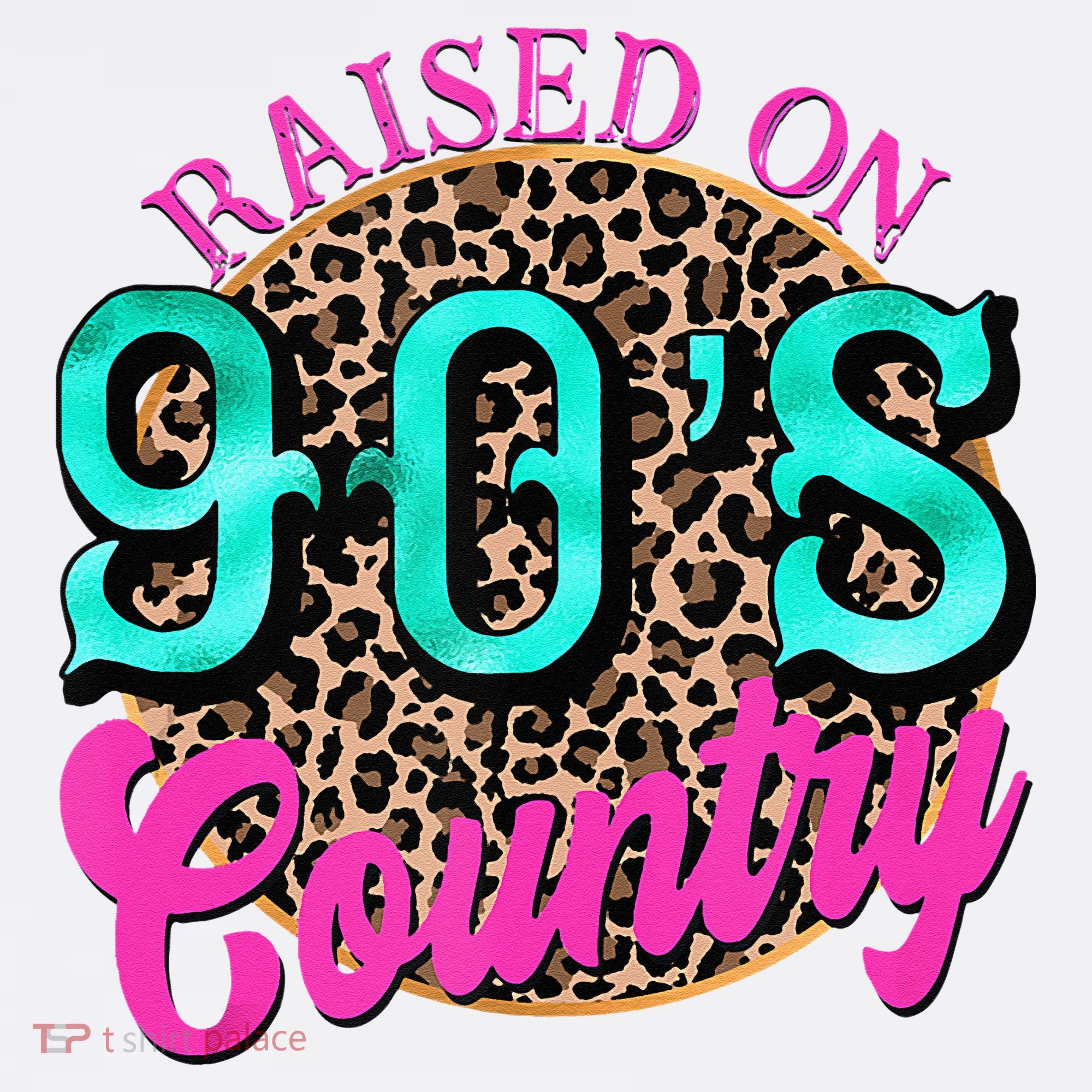 Raised On 90s Country Retro Music Leopard Cow Girl Funny Women's Tank Top