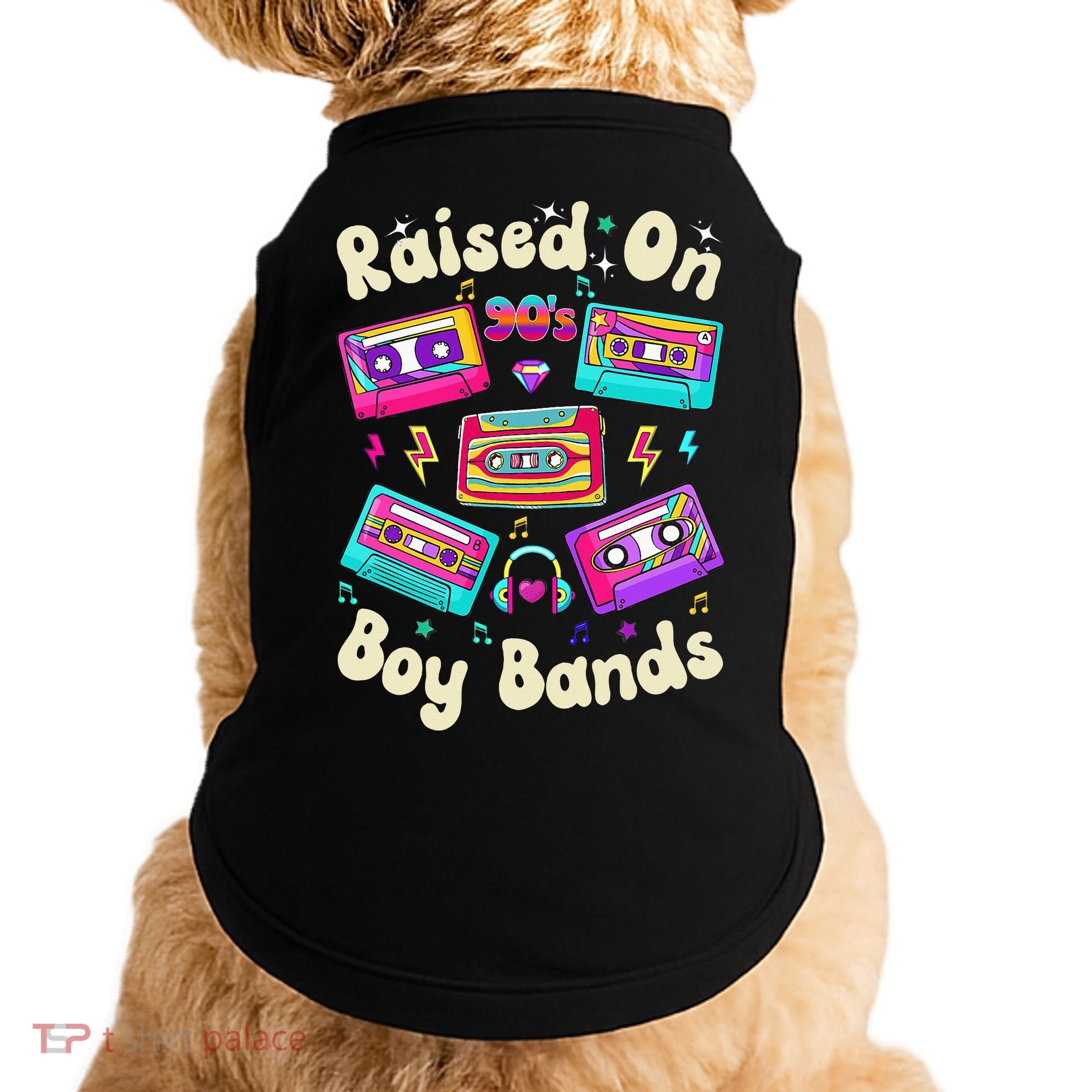 Raised On 90s Boy Bands Cassette Tape Retro Doggie Tank
