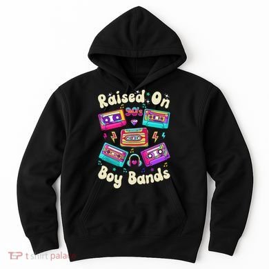 Raised On 90s Boy Bands Cassette Tape Retro Hoodie