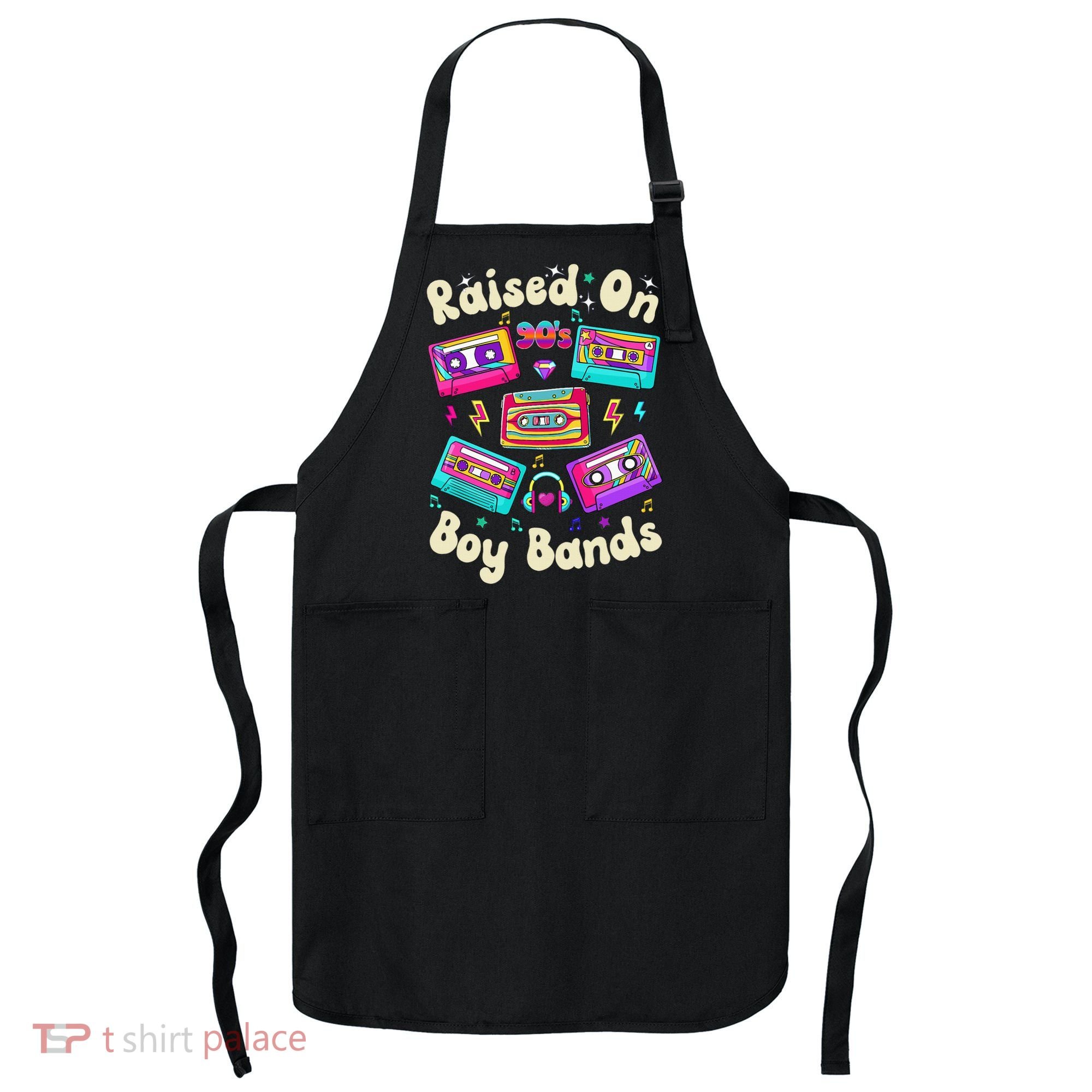 Raised On 90s Boy Bands Cassette Tape Retro Apron