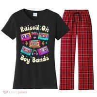 Raised On 90s Boy Bands Cassette Tape Retro Women's Flannel Pajama Set thumb 0