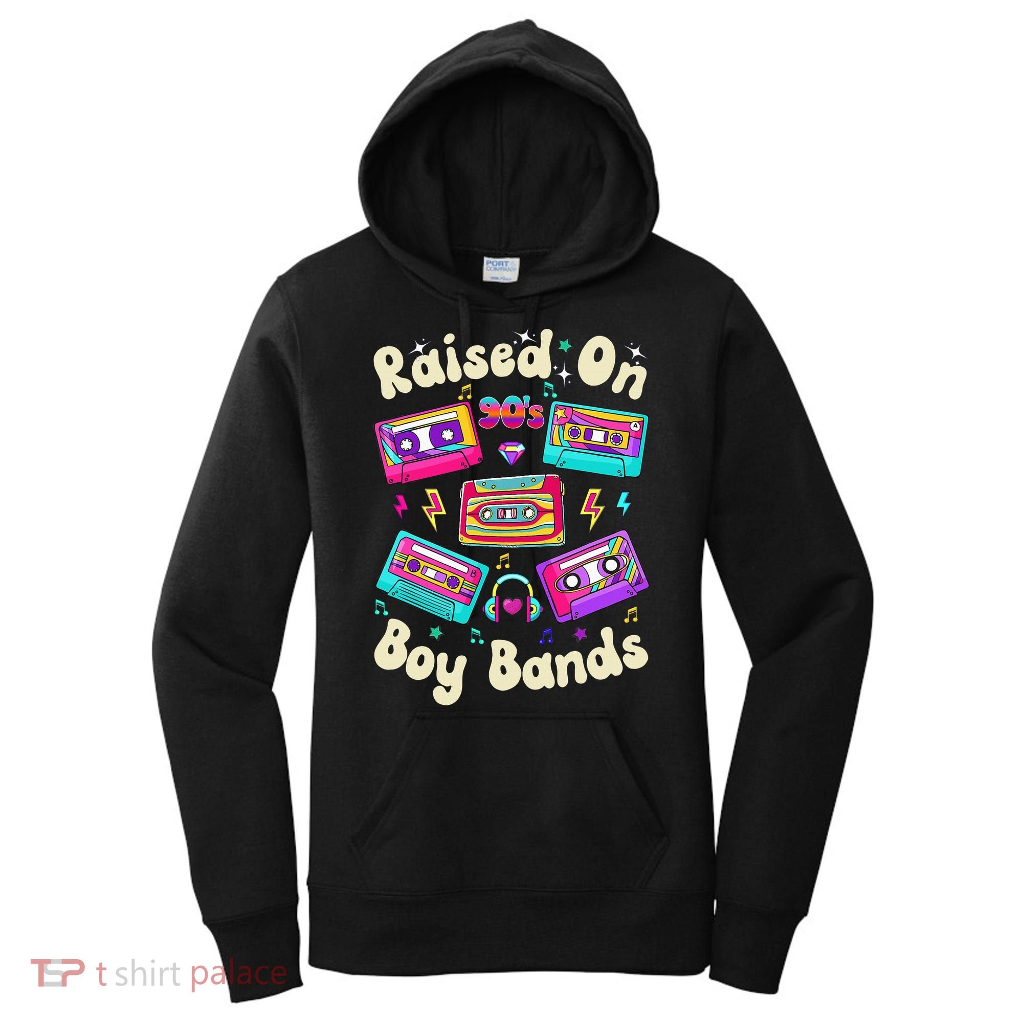 Raised On 90s Boy Bands Cassette Tape Retro Women's Hoodie