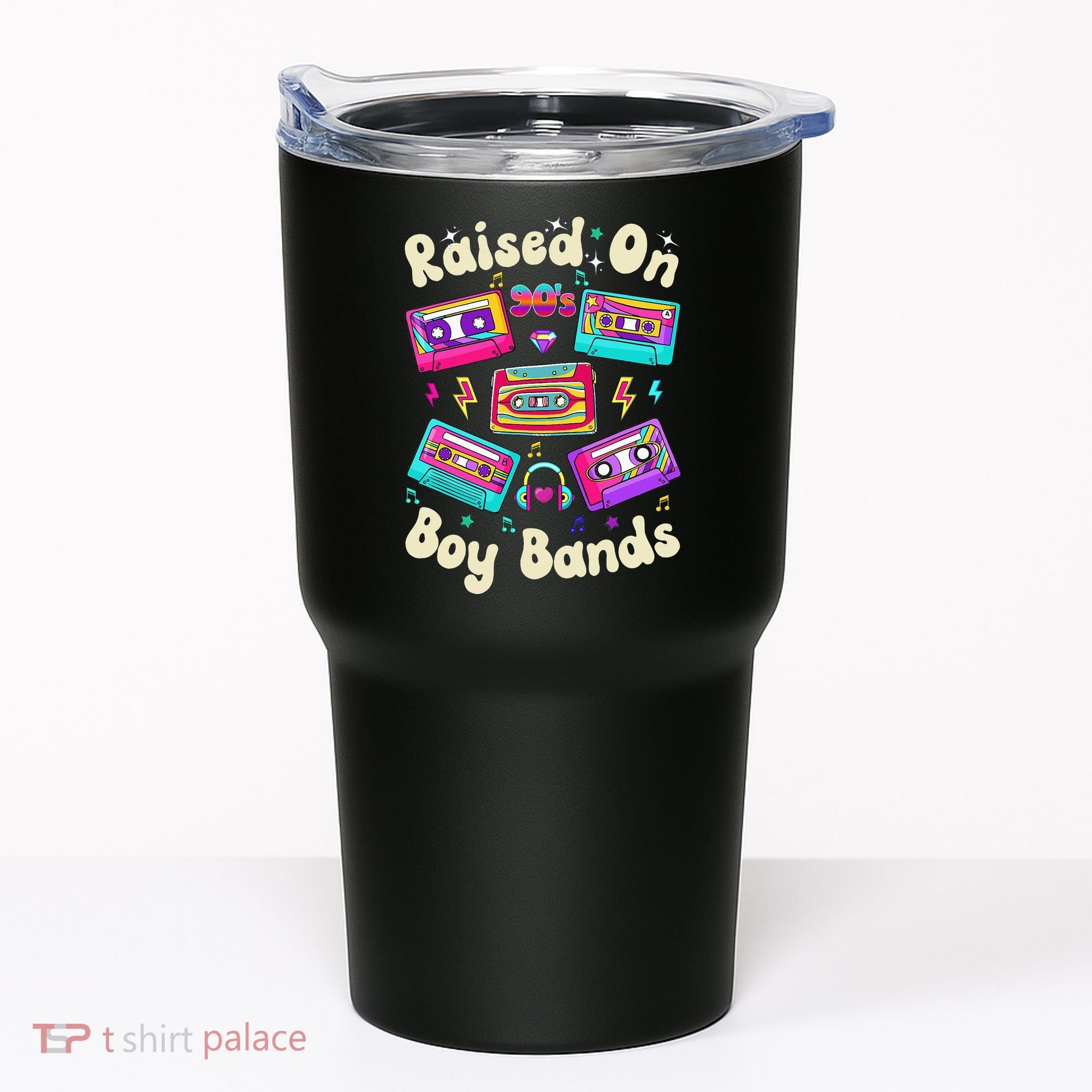 Raised On 90s Boy Bands Cassette Tape Retro Tumbler