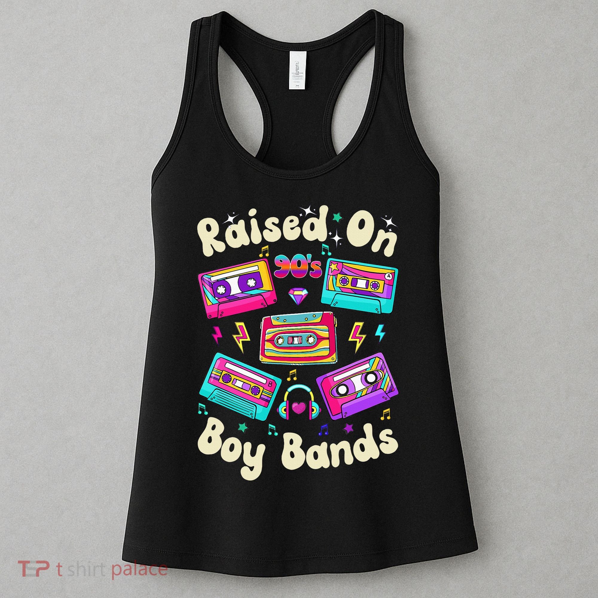 Raised On 90s Boy Bands Cassette Tape Retro Women's Tank Top