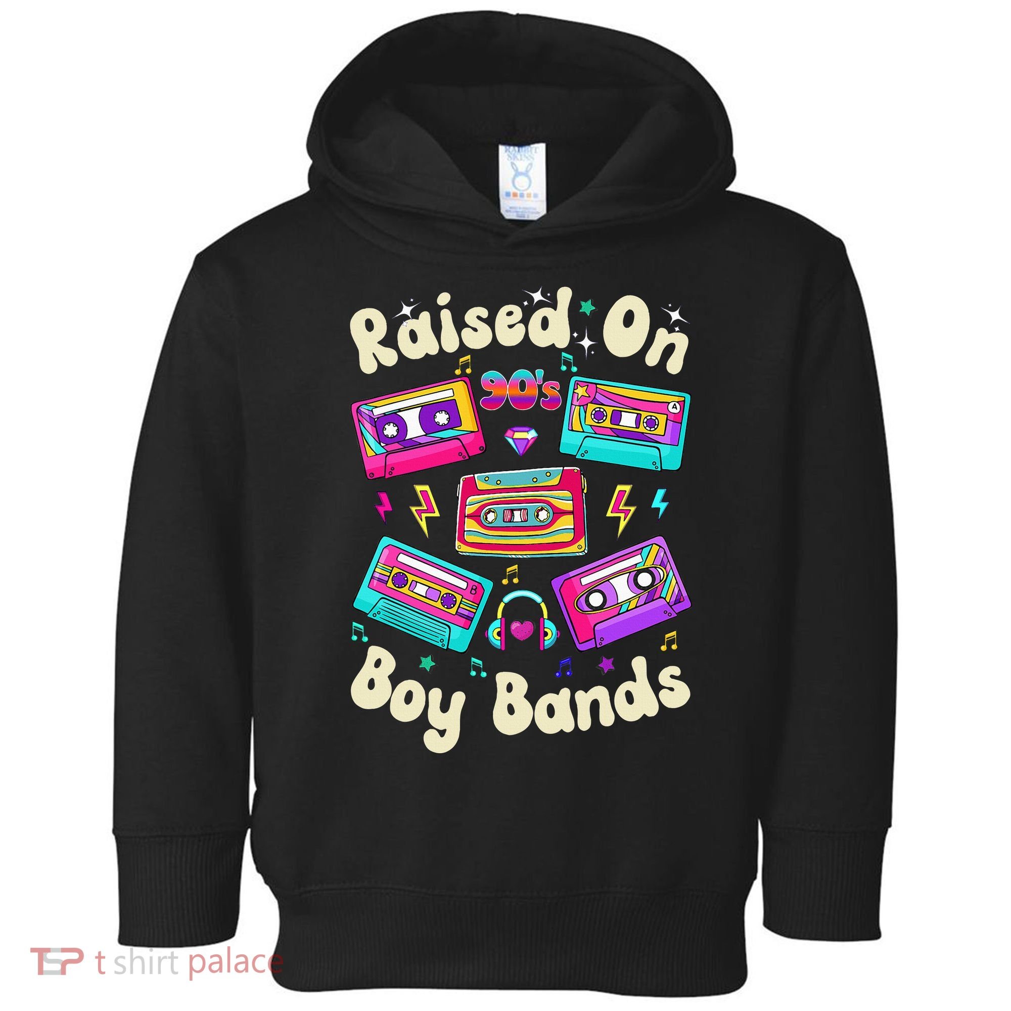 Raised On 90s Boy Bands Cassette Tape Retro Toddler Hoodie