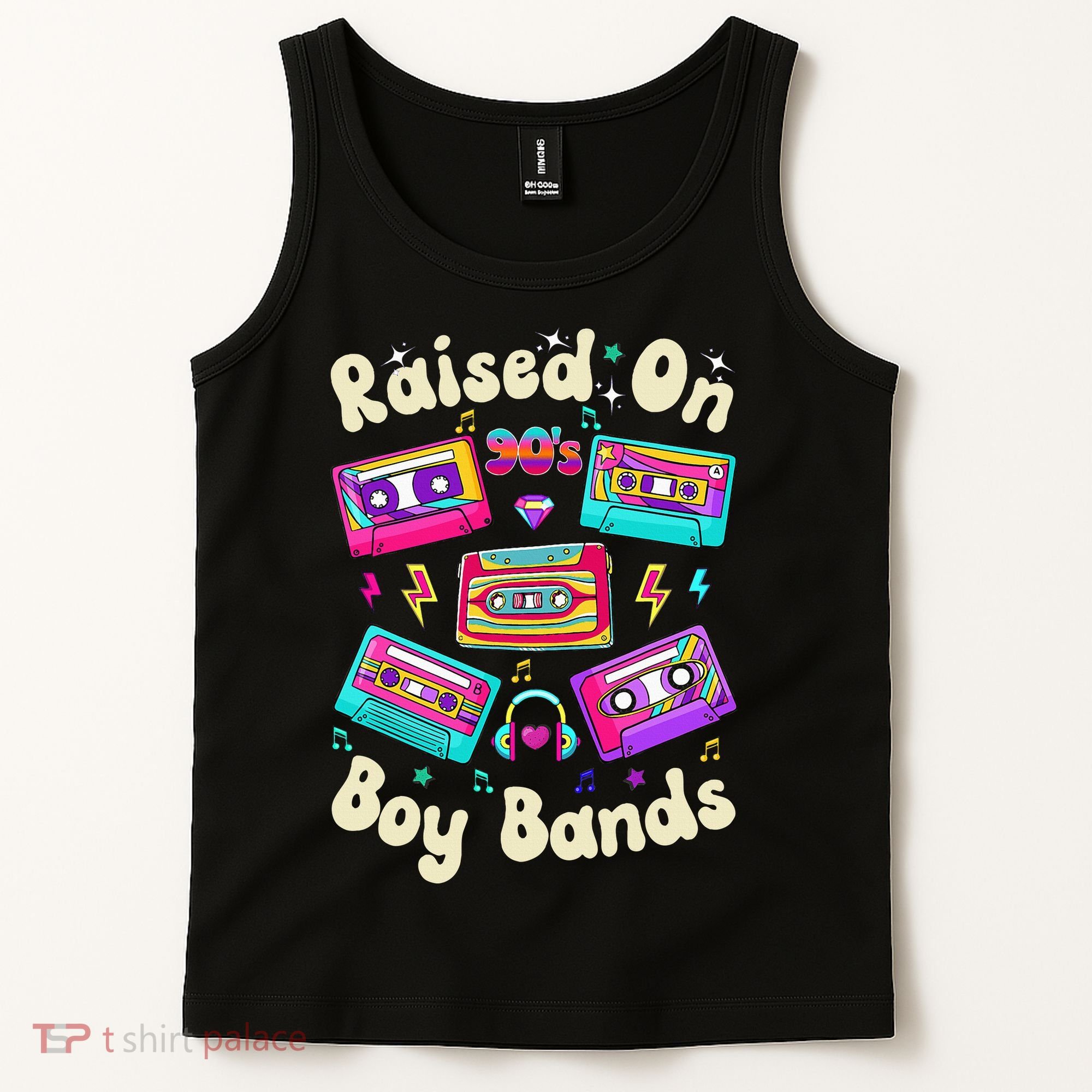 Raised On 90s Boy Bands Cassette Tape Retro Tank Top