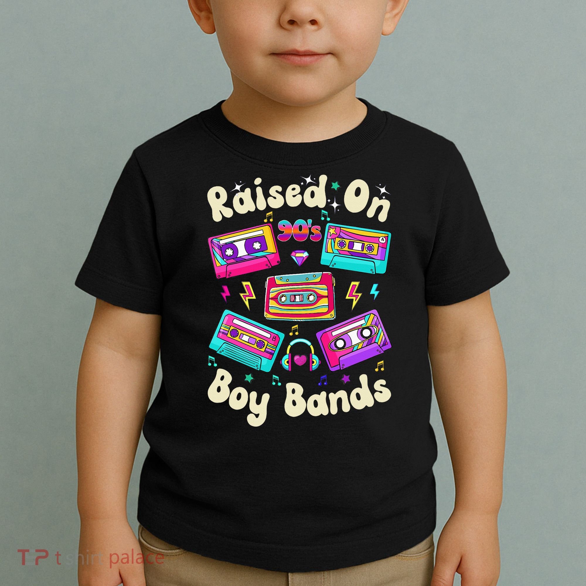 Raised On 90s Boy Bands Cassette Tape Retro Toddler T-Shirt