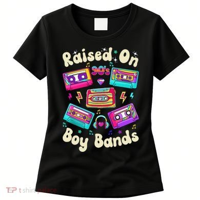 Raised On 90s Boy Bands Cassette Tape Retro Women's T-Shirt